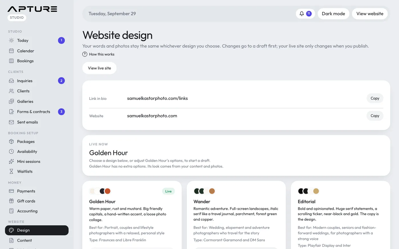 Website > Design.