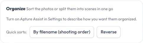 Organize, on the Photos tab.