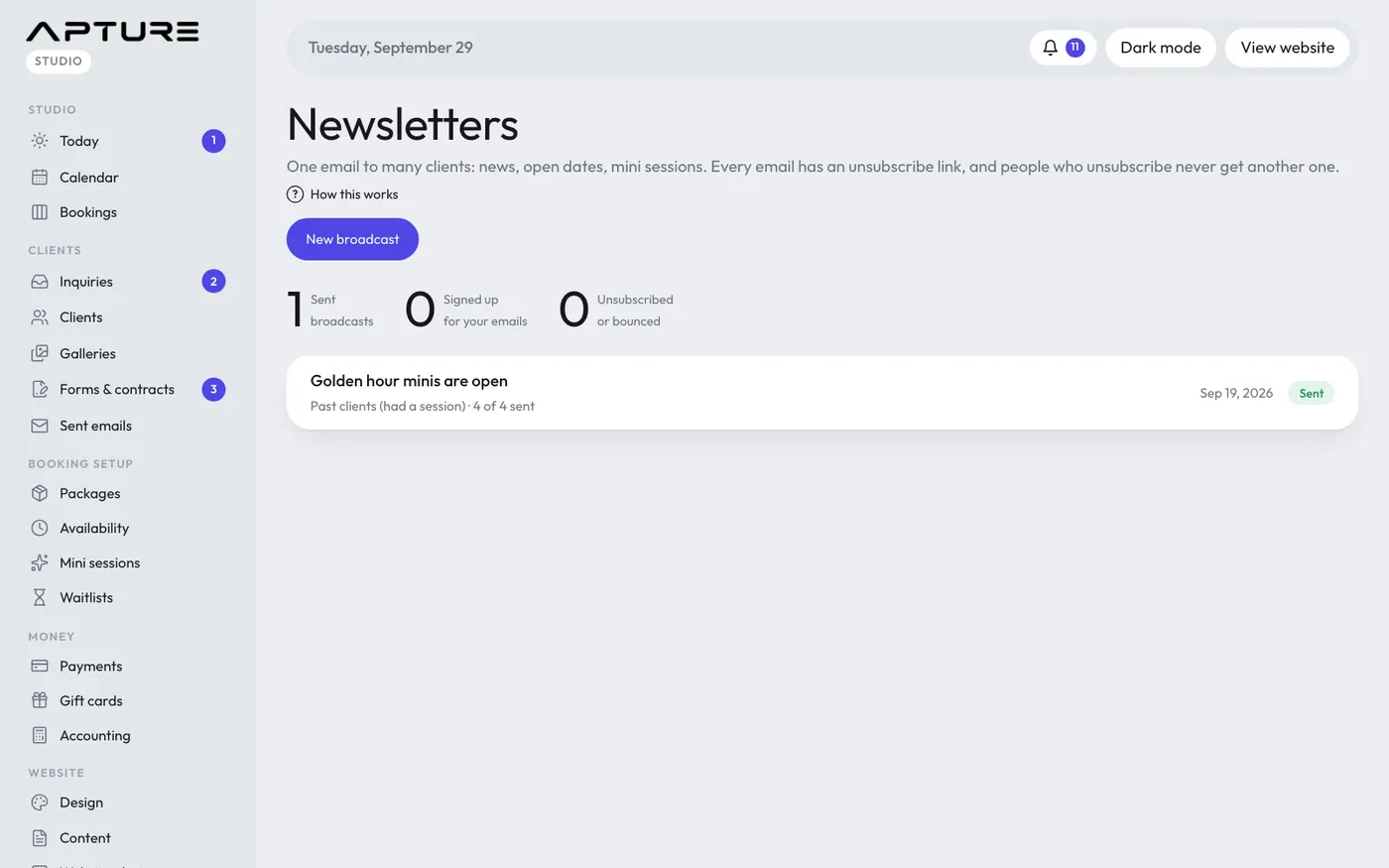 Website > Newsletters.