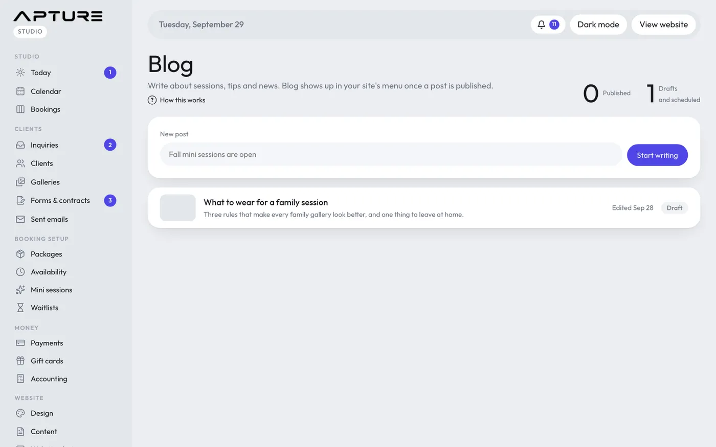 Website > Blog.